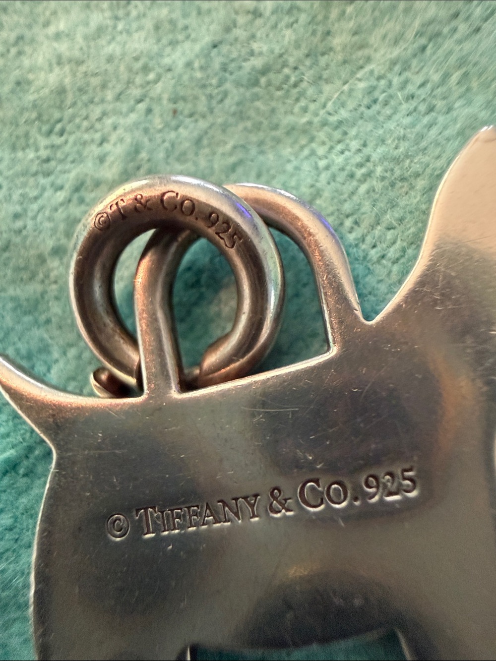 Authentic Tiffany & Co. Sterling Silver Retired Scottie Dog Charm 925 Jump Ring - Picture 2 of 4